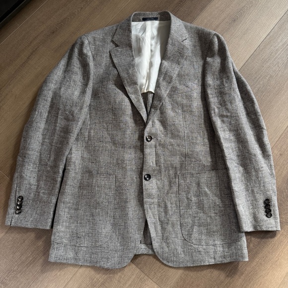 Suitsupply Solbiati 100% Linen Jacket Havana HL INT Unstructured Men 43R Gray - Picture 15 of 16